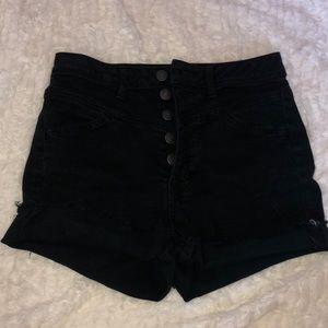 American Eagle black high waisted jean shorts